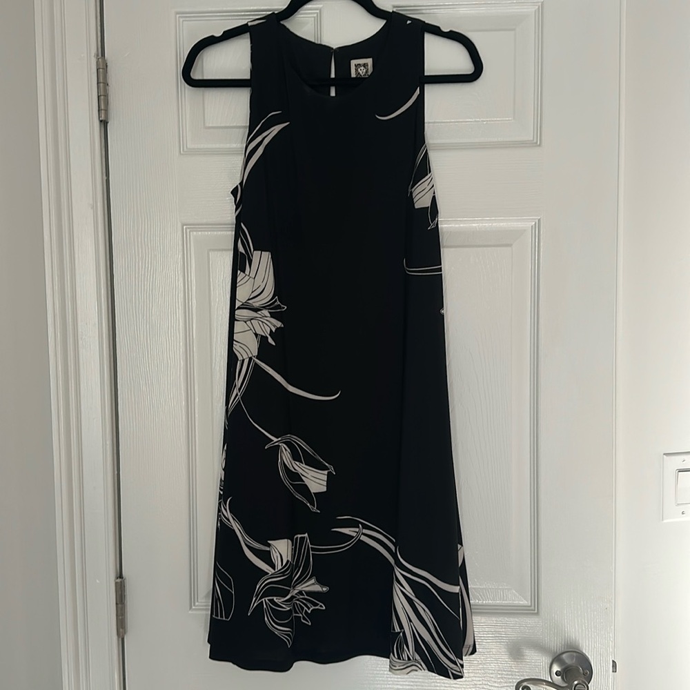 Anne Klein Black/White Floral Dress - 10